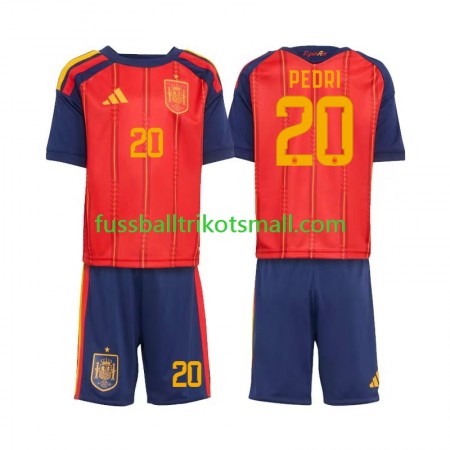 Fußballtrikots Spanien Pedri 20 World Cup Kinder 2026 Kurzarm Heimtrikotsatz kaufen